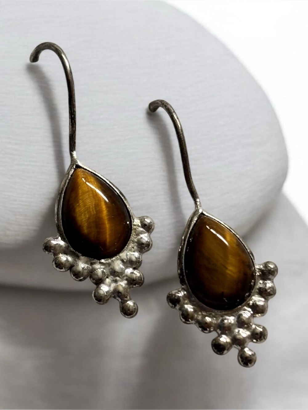 Silver Tigers Eye Earrings
